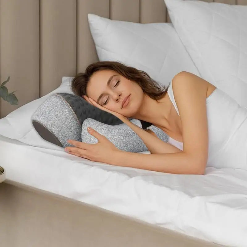 Fisiorest 3In1 Neck Massager Heat Neck Massager for Deep Tissue Pain Relief Improves Blood Circulation Shoulder Massager Pillow