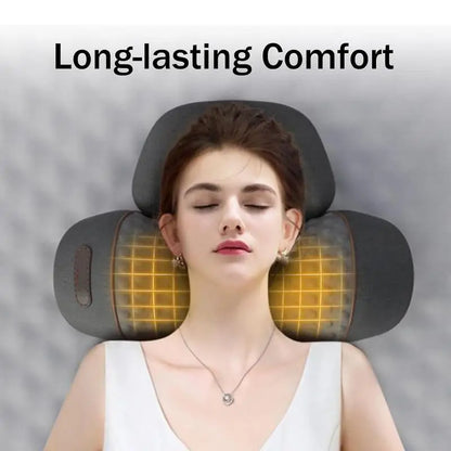 Fisiorest 3In1 Neck Massager Heat Neck Massager for Deep Tissue Pain Relief Improves Blood Circulation Shoulder Massager Pillow